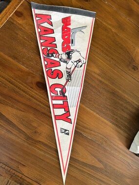 Kansas City Blades Vintage Hockey Pennant - Red & White